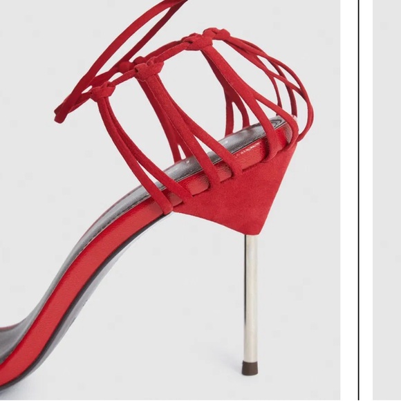 NWOB Reiss Zhane Strappy Ankle Tie in red - Picture 4 of 12